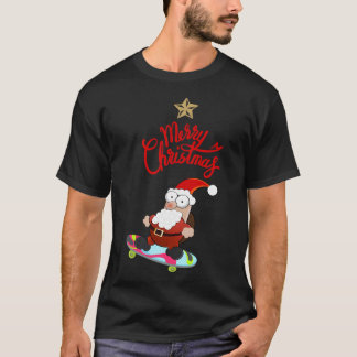 Camiseta Skateboarding Santa Noel