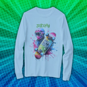 Camiseta Skateboarding Skater Happy Birday Monograma  