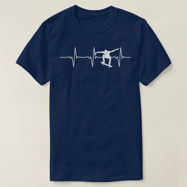 Camiseta Skateboarding Skater Heartbeat (Diseño del anverso)