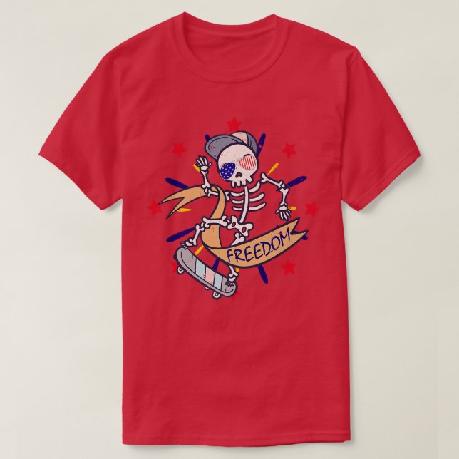 Camiseta Skateboarding Skeleton a Funny Skeletons Skatebot (Diseño del anverso)