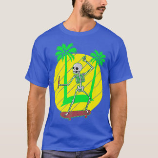 Camiseta Skateboarding Skeleton Skateboard Paleta