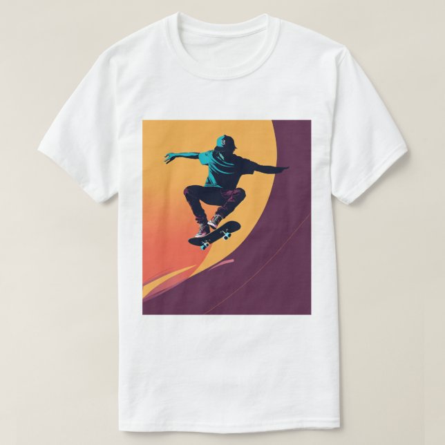 Camiseta "Skateboarding Sunset Graphic Tee" (Diseño del anverso)