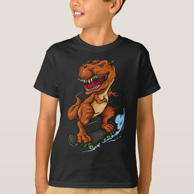 Camiseta Skateboarding T-rex - Cute Trex Dinosaur Skateboar (Anverso)