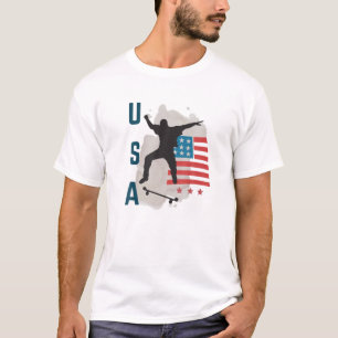 Camiseta Skateboarding USA Ayuda al Equipo T Drea de la ban