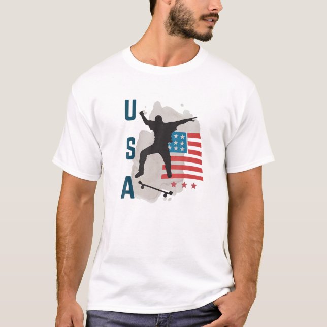 Camiseta Skateboarding USA Ayuda al Equipo T Drea de la ban (Anverso)