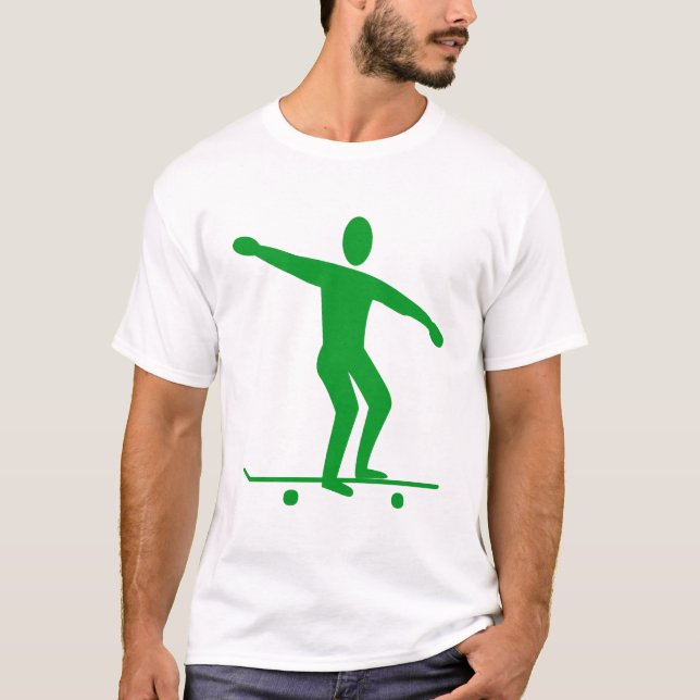 Camiseta Skateboarding - Verde de hierba (Anverso)