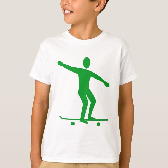 Camiseta Skateboarding - Verde de hierba (Anverso)