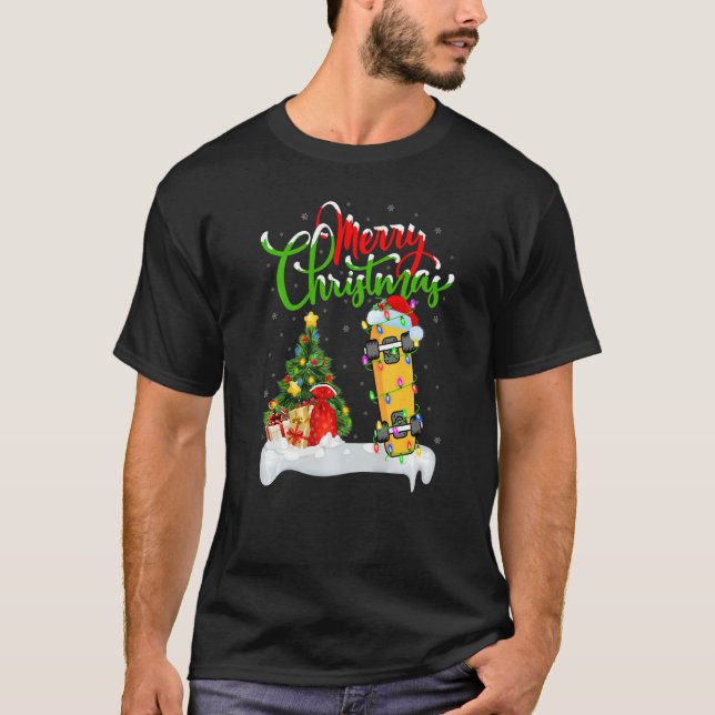 Camiseta Skateboarding Xmas Decoraciones Skateboarding Chri (Anverso)