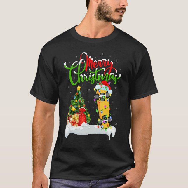 Camiseta Skateboarding   Xmas Decorations Skateboarding Chr (Anverso)