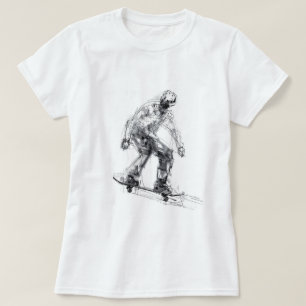 Camiseta Skater abstracto en movimiento