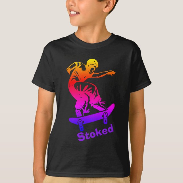 Camiseta Skater alimentado muchacho del arco iris del (Anverso)