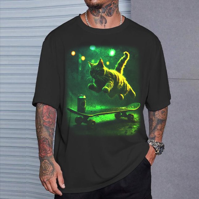 Camiseta Skater Cat Retro Graphic T-Shirt Funny Skateboard (Subido por el creador)