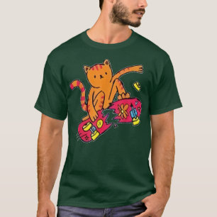 Camiseta Skater Cat Skateboard Funny Skateboarding C
