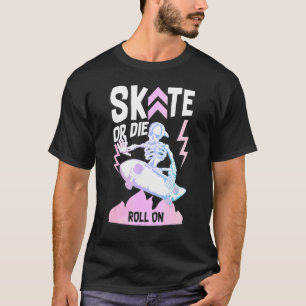 Camiseta skater chica skateboarding skeleton para adolescen