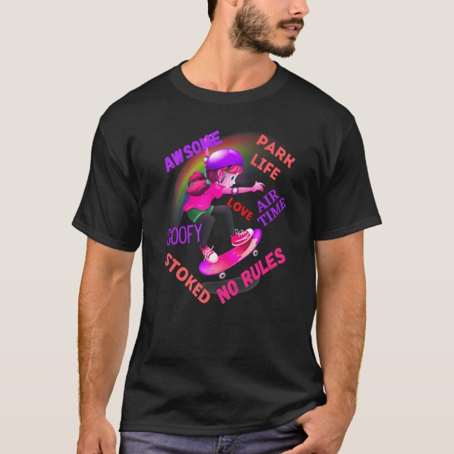 Camiseta Skater Chica Skater Skate How I Rollget F (Anverso)