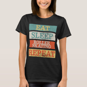 Camiseta Skater Comer Sleep Roller Skler Repetir Gracioso R