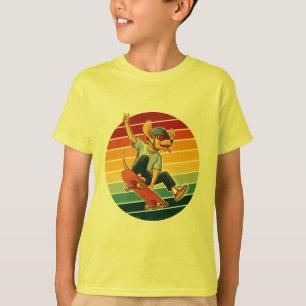 Camiseta Skater Dog Atardecer Retro