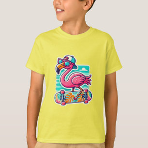 Camiseta Skater Flamingo Vibes T-Shirt