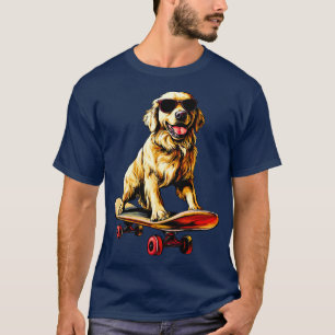 Camiseta Skater Golden Retriever - Tejido de patinaje