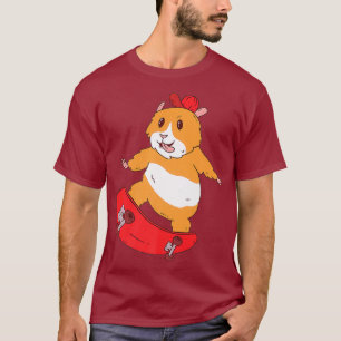 Camiseta Skater Hamster Funny Skateboarder Skateboarder Gua