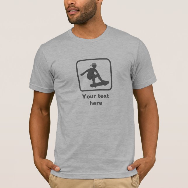 Camiseta Skater — Logotipo gris — Personalizable (Anverso)