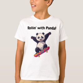 Camiseta Skater Panda Kids T-Shirt – Cartoon Tee 