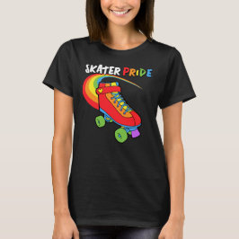 Camiseta Skater Personalizado Arcoiris Roller Skate Orgullo