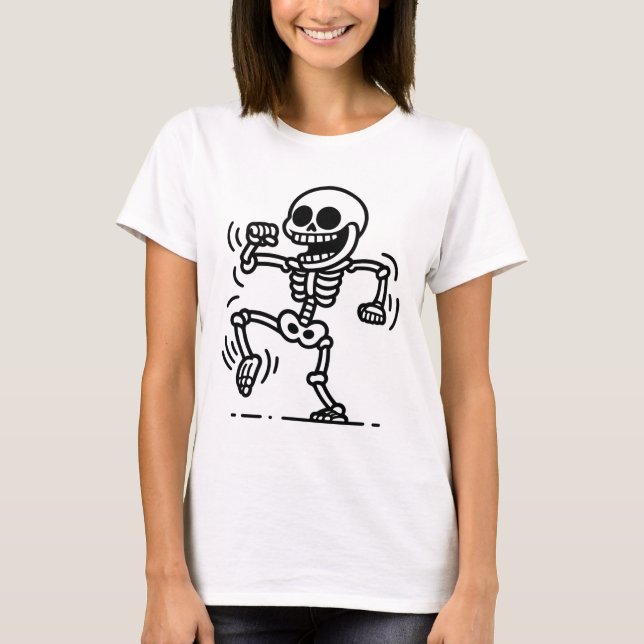 Camiseta  “Skater Skull – Ride or Die Skeleton” (Anverso)