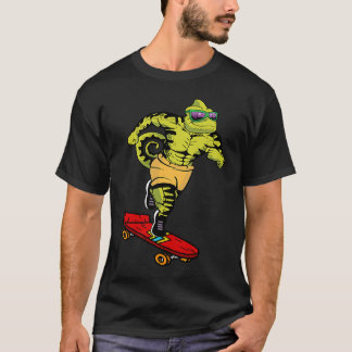Camiseta Skaters Having Fun Cool Chameleon Skateboard  For 