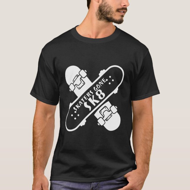 Camiseta Skaters Se Fueron A Esquiar Para El Skateboarder O (Anverso)