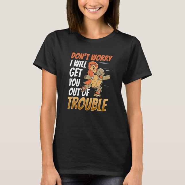 Camiseta Skating Friends Trouble Humor Cute Turtle Troublem (Anverso)