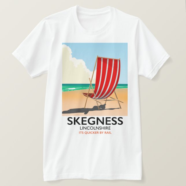 Camiseta Skegness poster de playa de Lincolnshire (Anverso del diseño)