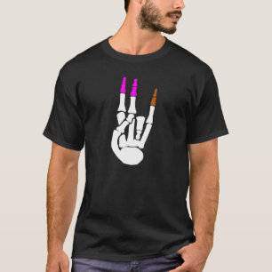 Camiseta Skeletal Los Dos Más Impactantes En El Rosa De La