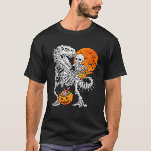 Camiseta Skeletan Dinosaur T Rex Boys Halloween Mummy Funny