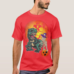 Camiseta Skeletau Dinosaur T rex Boys Halloween Mummy Funny