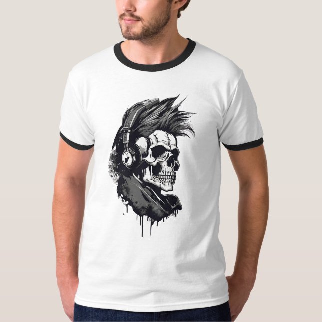 Camiseta Skeleton and skull.skelett und totenkopf t-shirt  (Anverso)