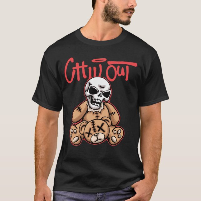 Camiseta Skeleton and Teddy Bear streetwear  (Anverso)
