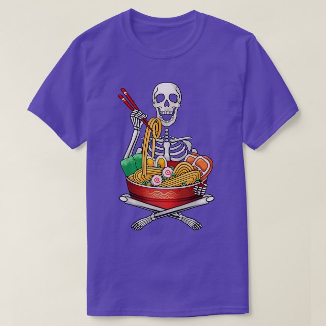 Camiseta Skeleton Anime Comida japonesa Ramen Lovers (Diseño del anverso)