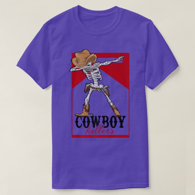 Camiseta Skeleton asesino de Cowboy retro Skeleton Western  (Diseño del anverso)