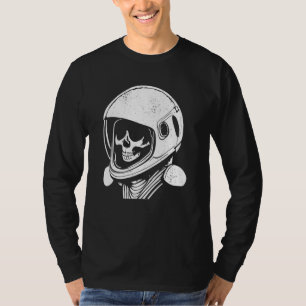 Camiseta Skeleton Astronauta Helmet Line Art