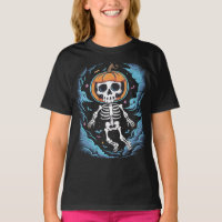 skeleton astronauta lleva una calabaza
