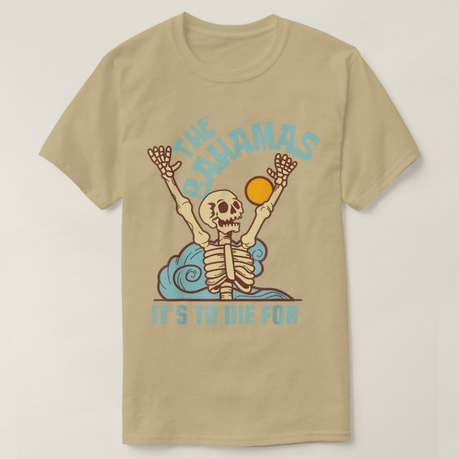 Camiseta Skeleton Bahamas morirá por Fiesta de playa  (Diseño del anverso)