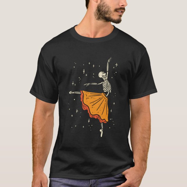 Camiseta Skeleton bailando Ballet Ballet Dance Halloween (Anverso)