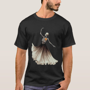 Camiseta Skeleton Ballerina Ballet Dance Halloween Mujeres 