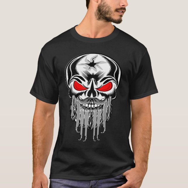 Camiseta Skeleton barba barba Viking Pirate (Anverso)