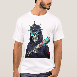 Camiseta Skeleton Baseball Bat Art - Impresión deportiva es