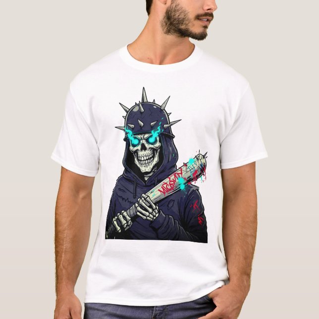 Camiseta Skeleton Baseball Bat Art - Impresión deportiva es (Anverso)