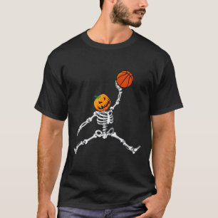 Camiseta Skeleton Basketball Halloween Calabaza Slam Dunk