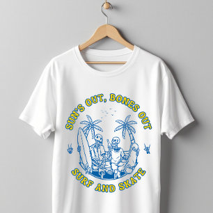 Camiseta Skeleton Beach Vibes Surf y Skeleton Summer Design