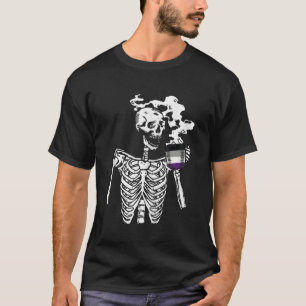 Camiseta Skeleton Bebe Café Asexual Orgullo Calavera LGBTQ